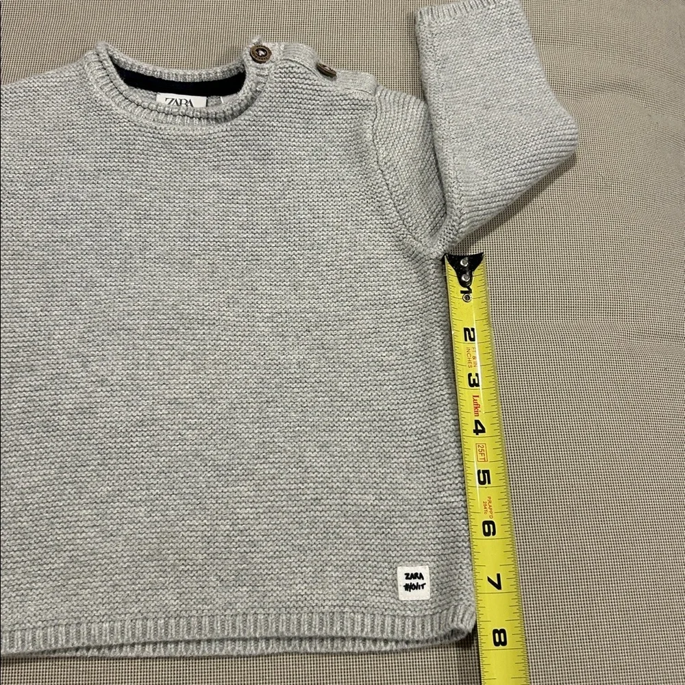 Zara Baby Cotton Knit Light Gray Sweater